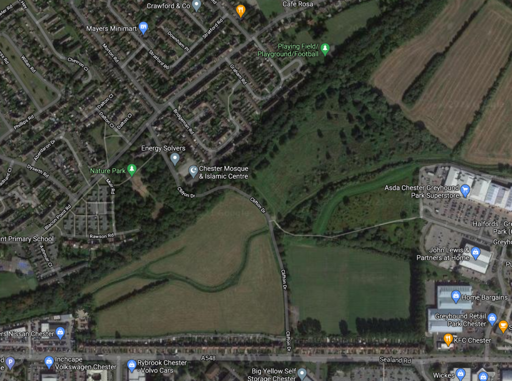 Fields in the Gorse Hill area